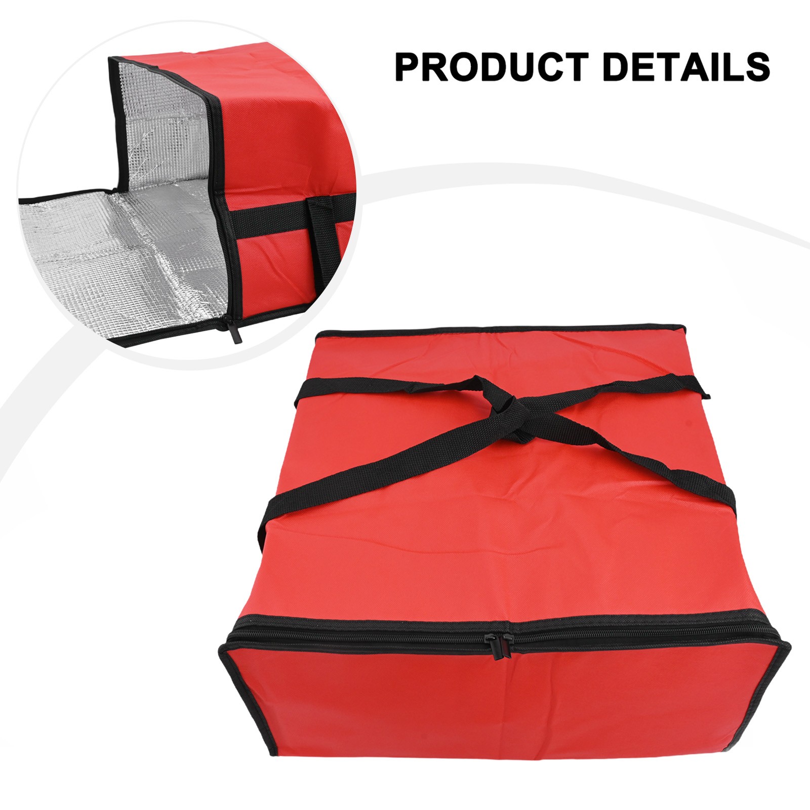 Insulated Pizza Delivery Bag Food Bag Insulated Grocery Bag Black And Red - Picture 39 of 51