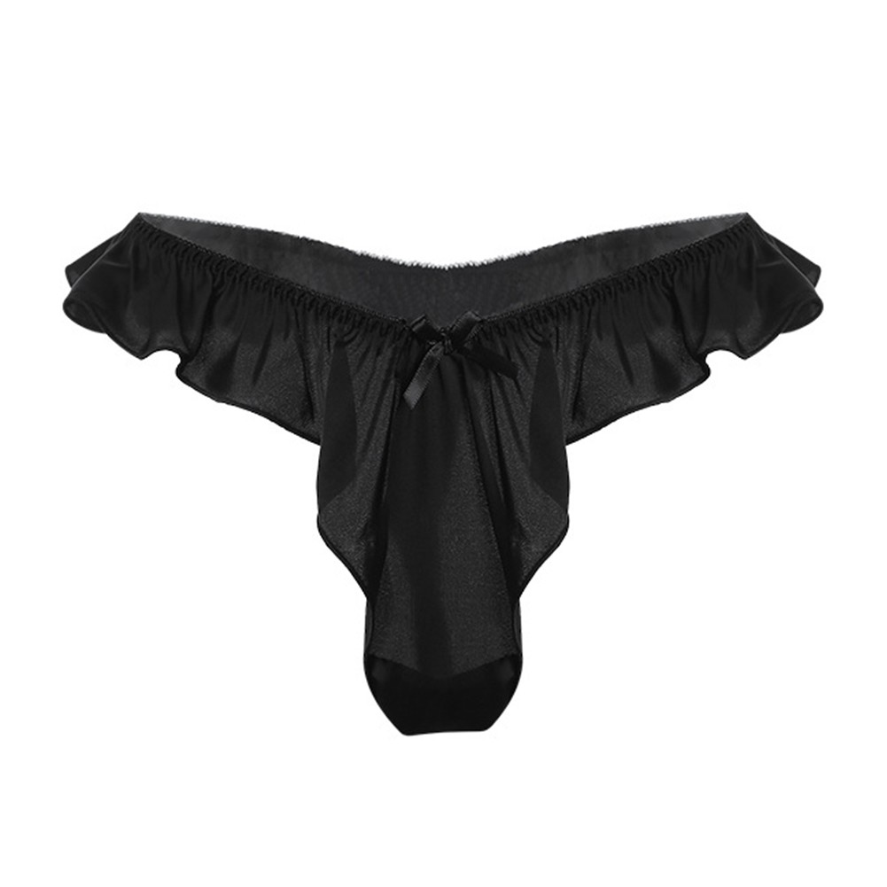 Hot Thongs Women Satin Sexy Panties Briefs Ruffle Underwear Lingerie in Pink - Picture 23 of 26