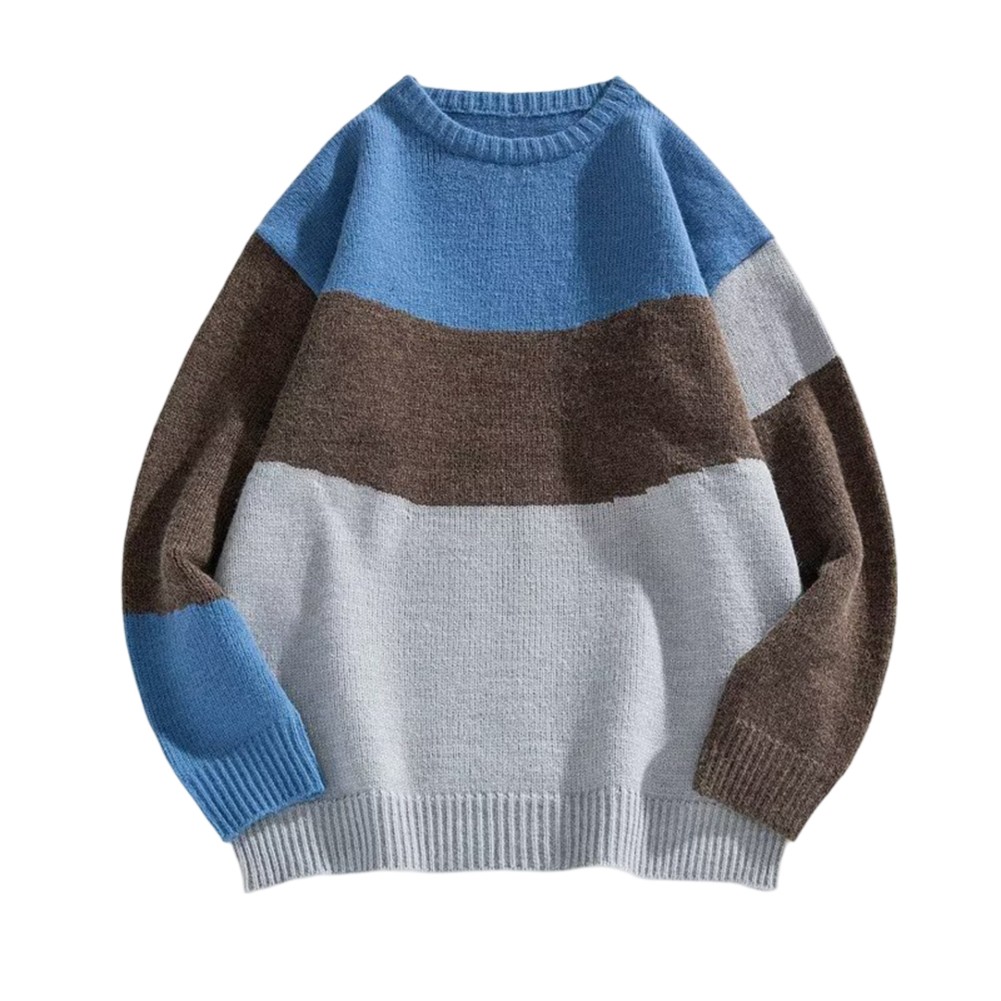 Trendy Mens Loose Round Neck Cardigan Pullover Sweater in Multiple Colors - Picture 14 of 16