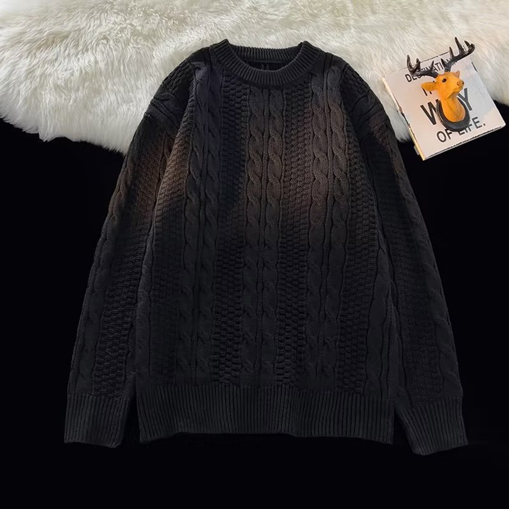 Cable Knit Pullover Relaxed Fit Mens Sweater Designed for Everyday Comfort - Picture 8 of 15