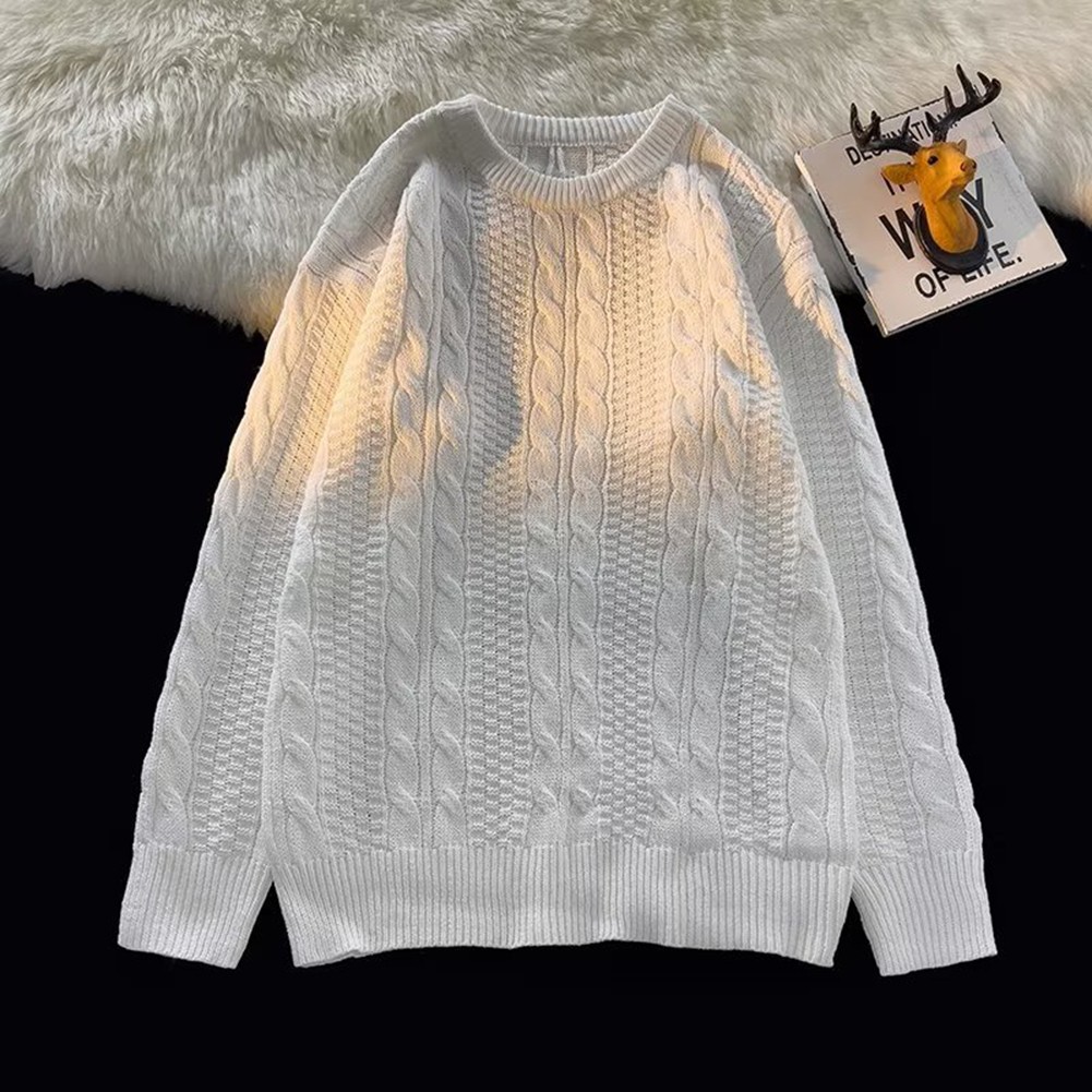 Cable Knit Pullover Relaxed Fit Mens Sweater Designed for Everyday Comfort - Picture 10 of 15