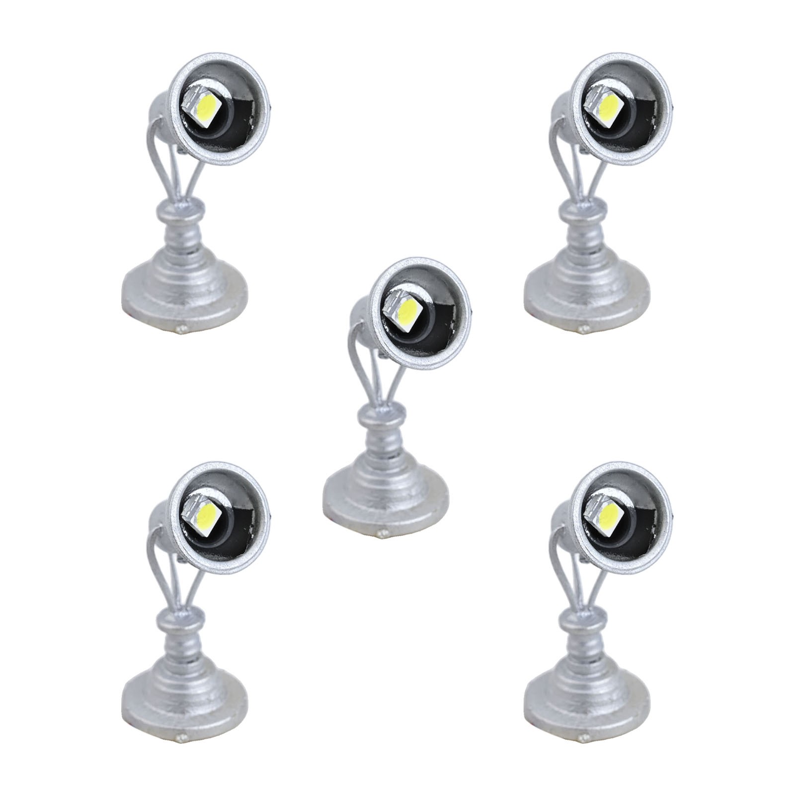 Model Railway 187 Lamp Spotlight Flood Lights HO Scale Warm LEDs (5pcs)