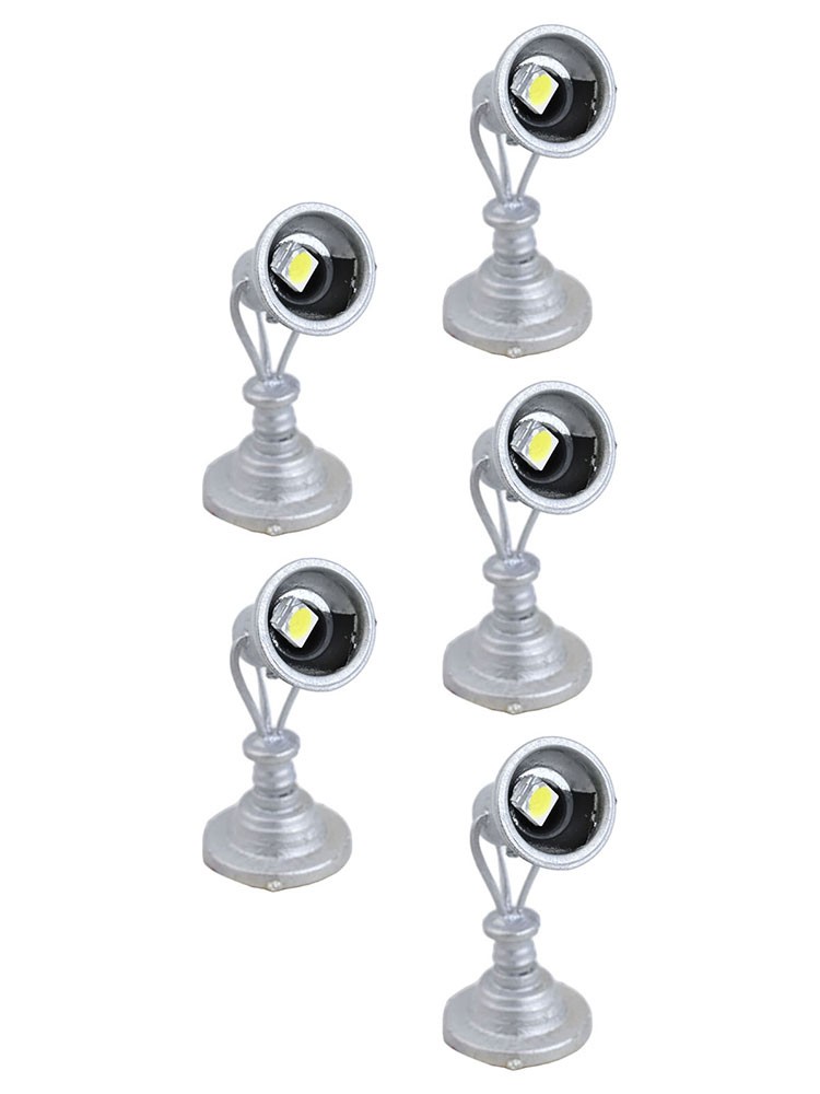 Model Railway 187 Lamp Spotlight Flood Lights HO Scale Warm LEDs (5pcs)