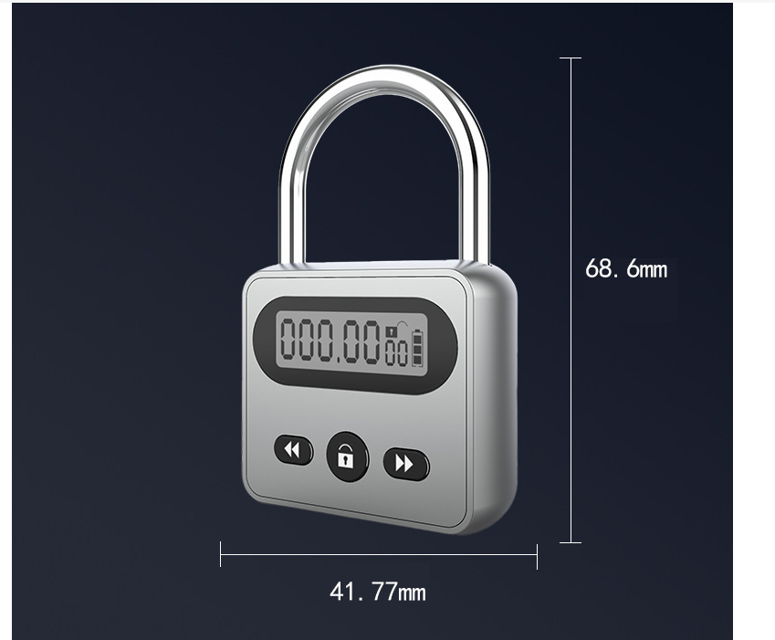 LCD Display Timing Padlock Splash proof Automatic Unlocking Self control Tool