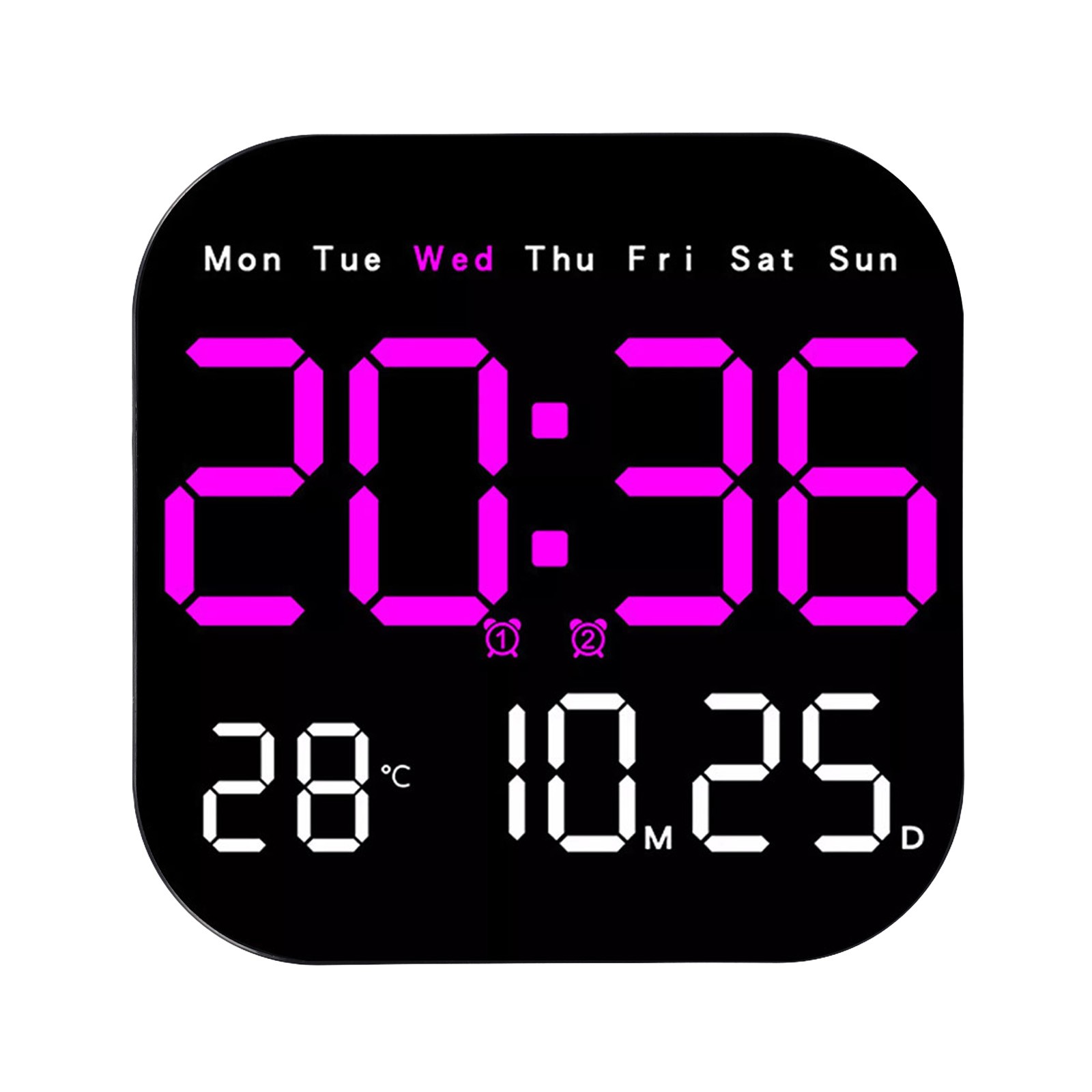 Grande Horloge outlet Murale Numérique LED avec Télécommande et Affichage Températu
