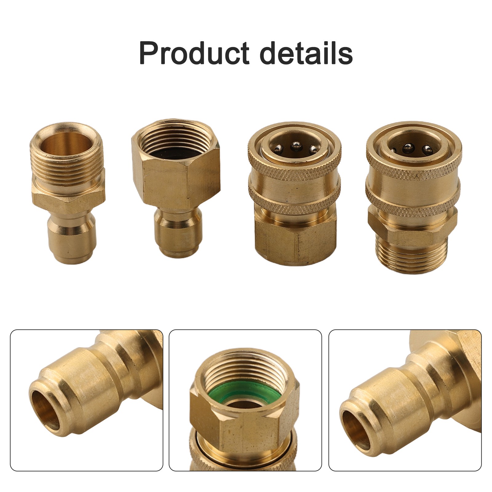 Quick Connect Brass Adapters 4pcs for High For Pressure Washer Hose Connection