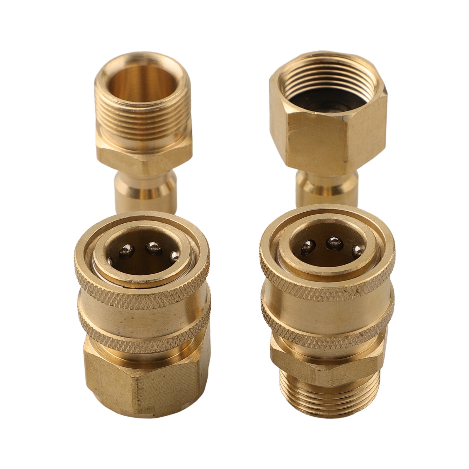 Quick Connect Brass Adapters 4pcs for High For Pressure Washer Hose Connection