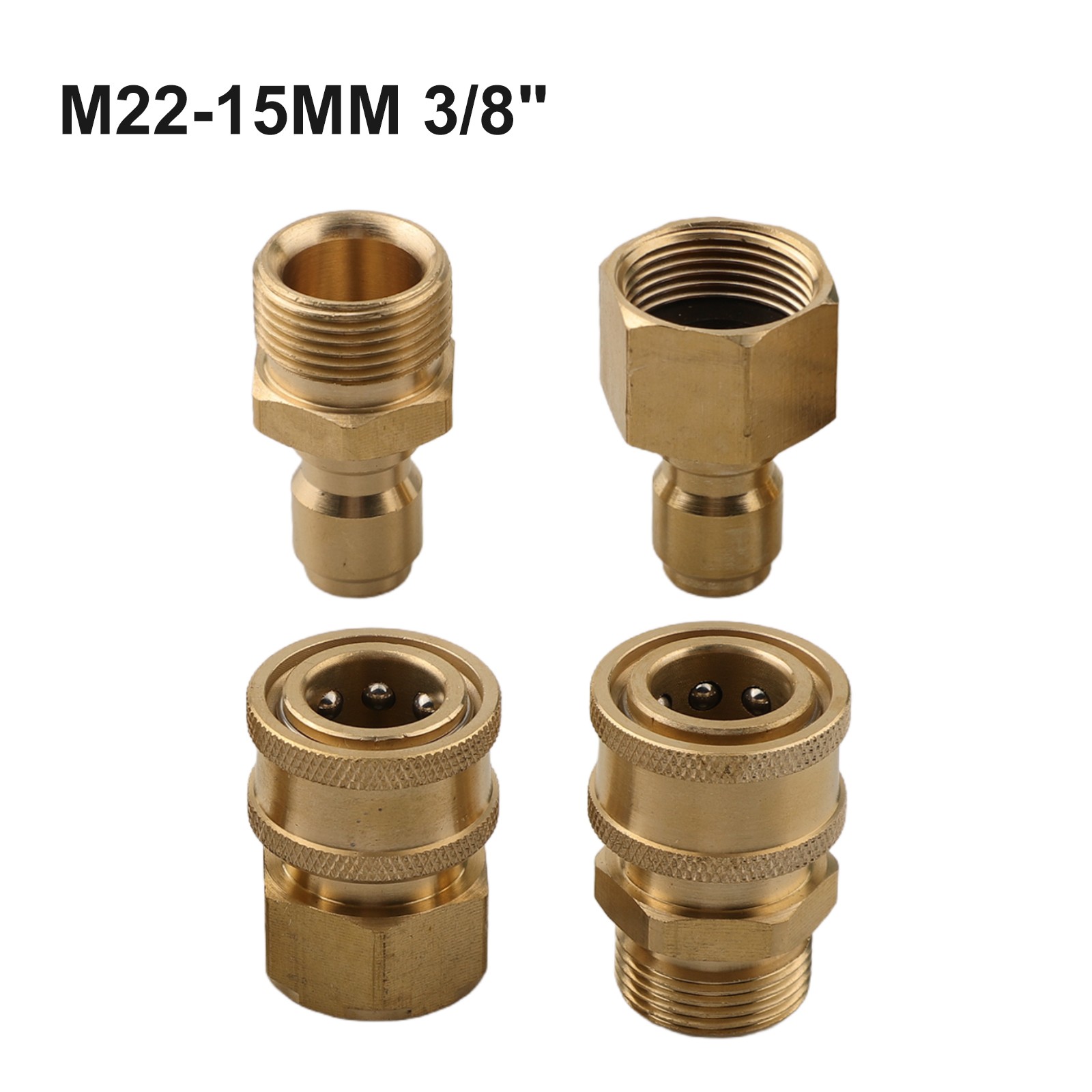 Quick Connect Brass Adapters 4pcs for High For Pressure Washer Hose Connection