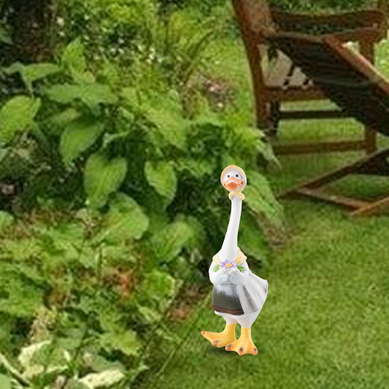 Officiel Décoration de Jardin Statues de Canard Résistant aux Intempéries Jardinier Co
