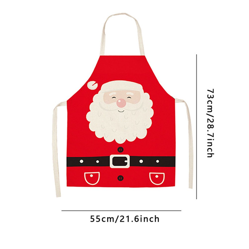 Cooking Essential Red Linen Apron with Spacious Pockets for Convenience