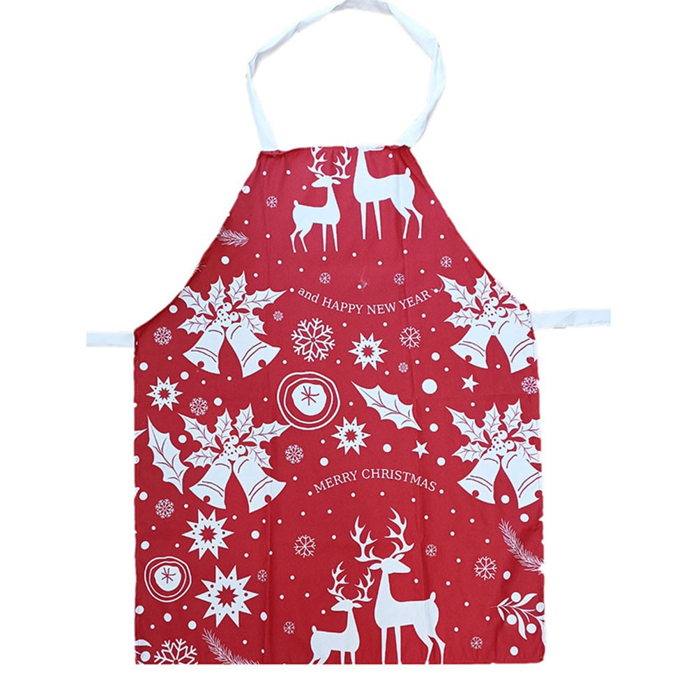 Cooking Essential Red Linen Apron with Spacious Pockets for Convenience