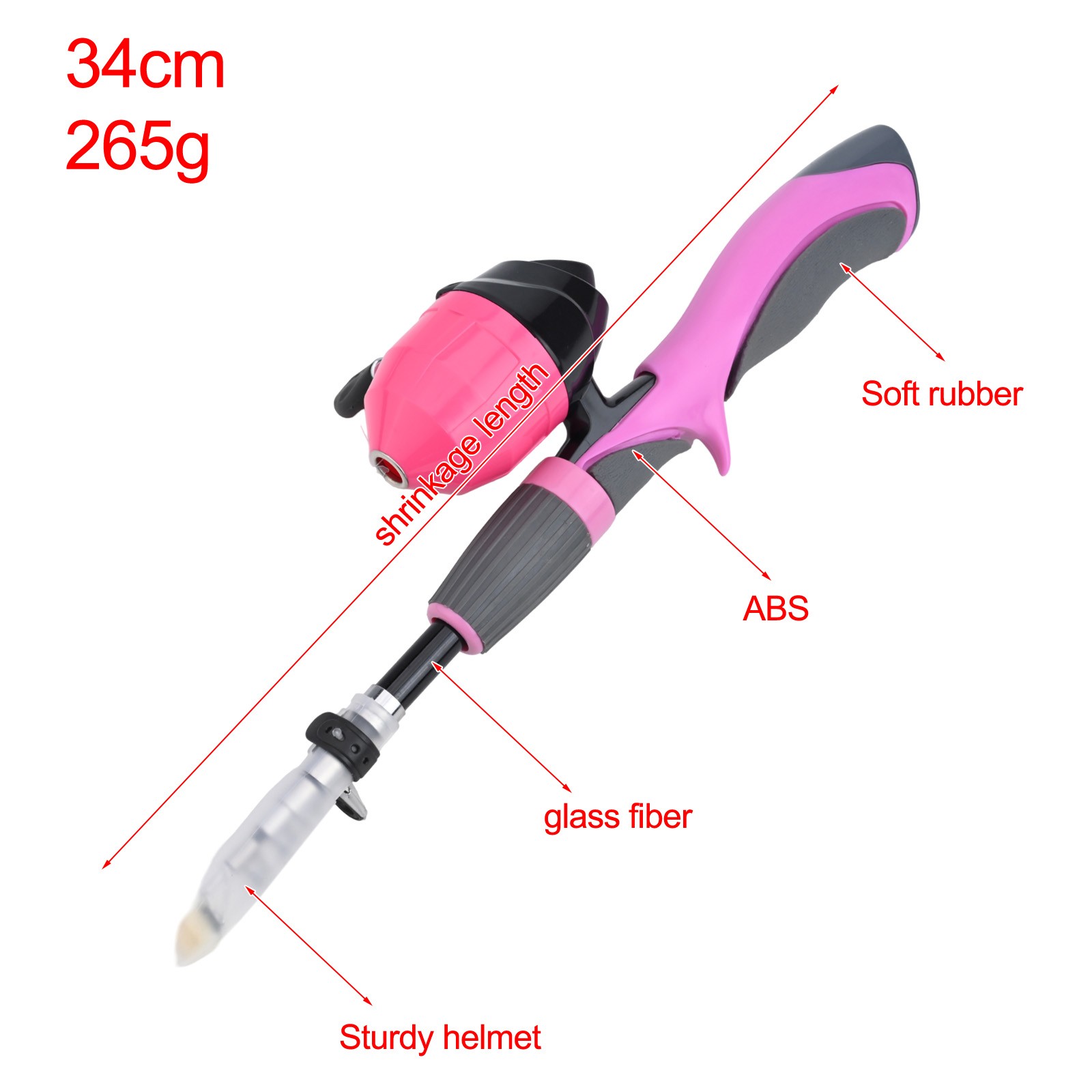 Fishing Rod Fishing Reel 1set 34cm-130cm Orange Pink For Travel Parent-Child - Picture 35 of 38