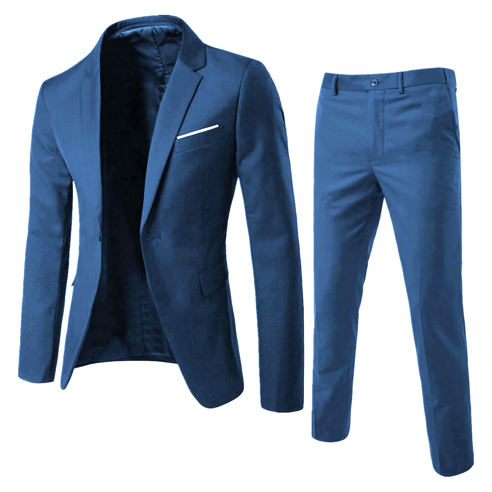 Sleek Men's 2 Piece Suit Set with Slim Fit Blazer and Pants for Business Events