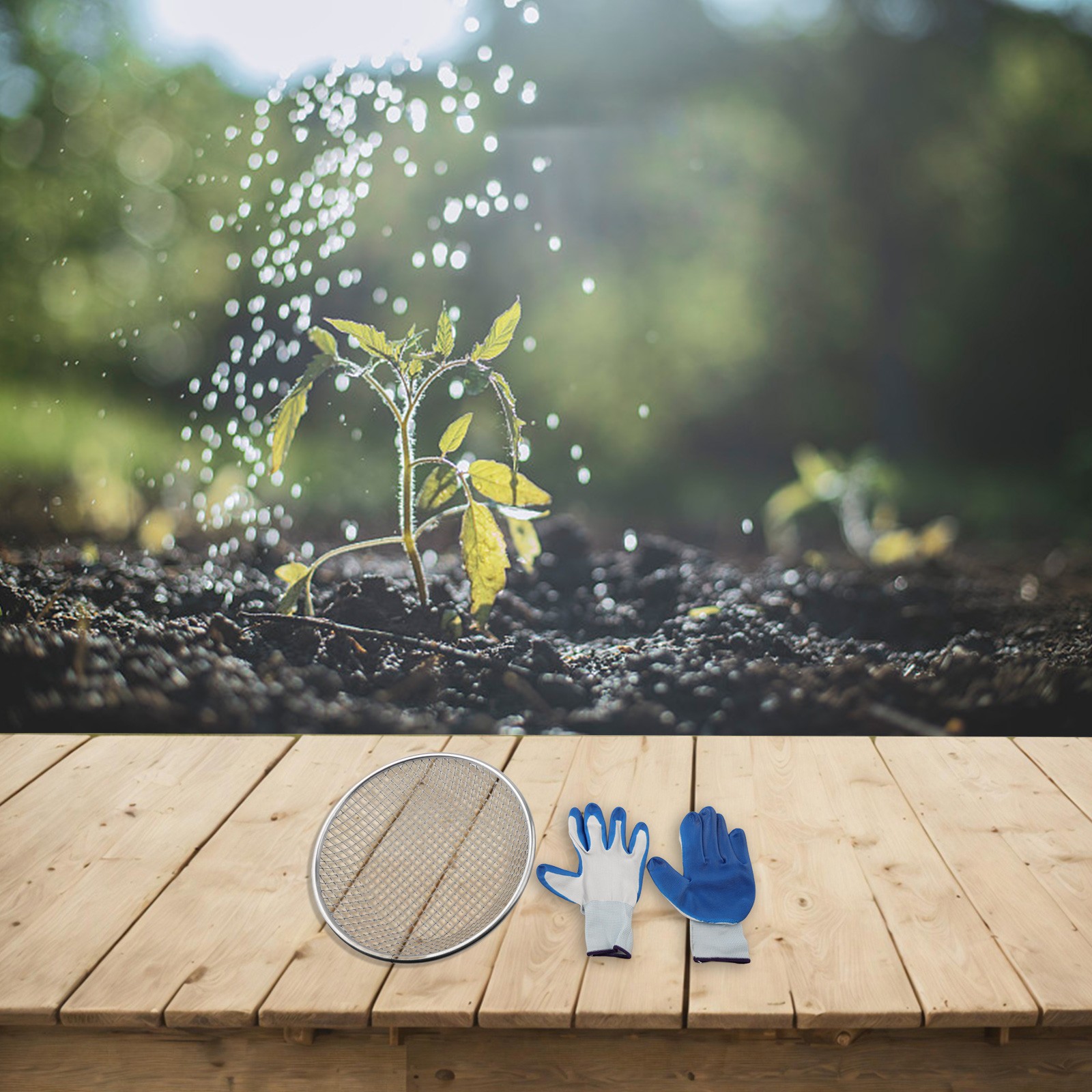 Steinsieb Gartenarbeit Bodensieb Gartengerät Kompostgerät fängt Partikel auf - Bild 23 von 32