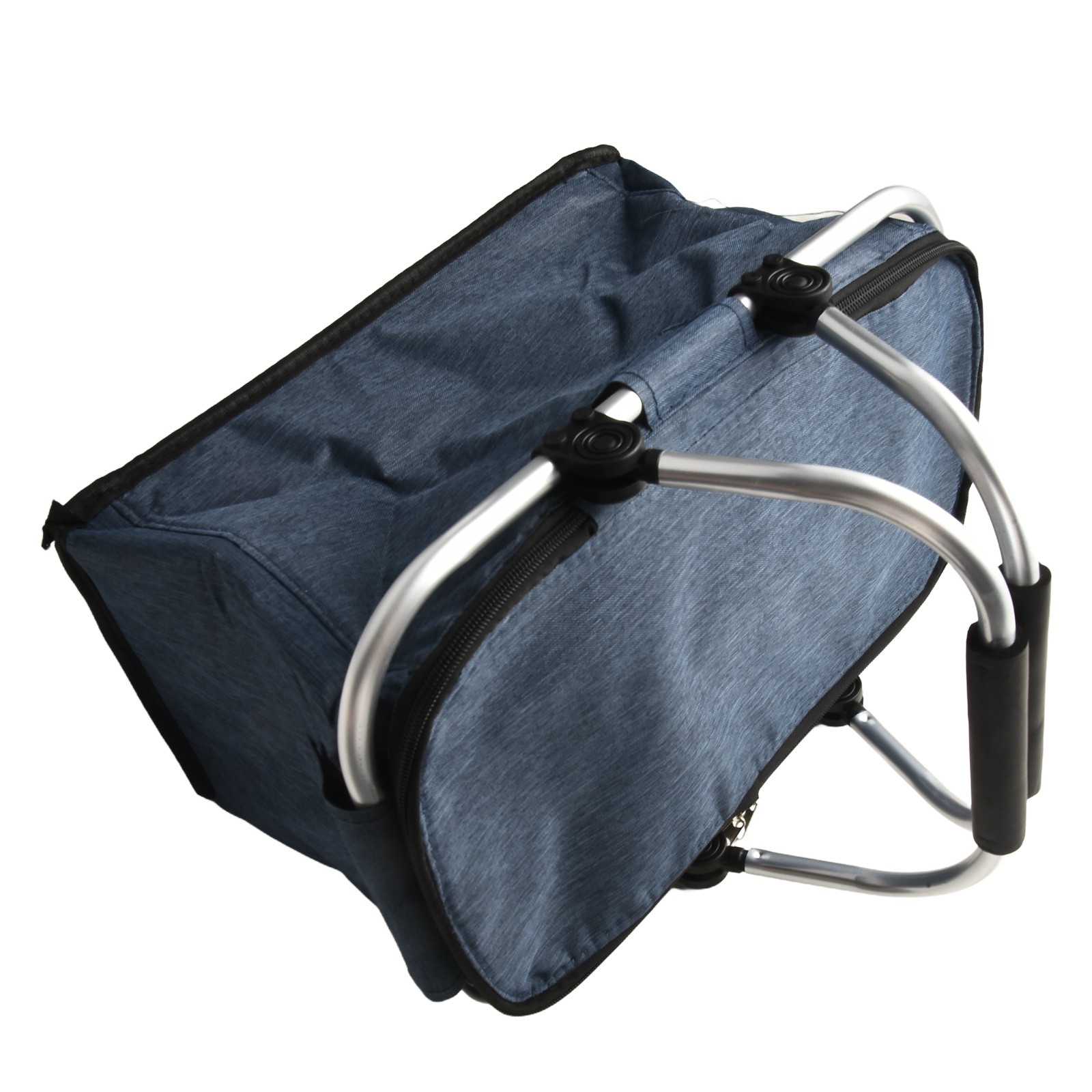 Note Picnic Basket Cooler Bag Storage Basket Aluminum Alloy Frame Black - Picture 27 of 35