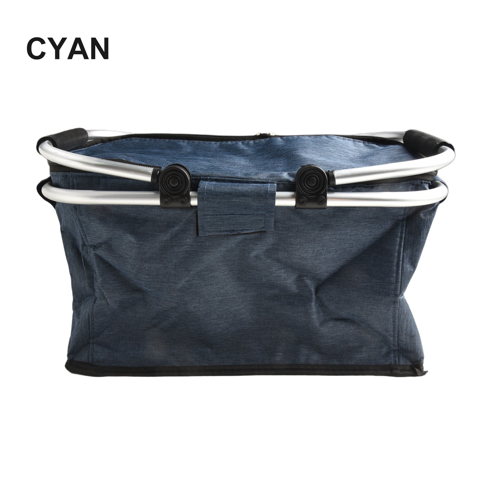 Note Picnic Basket Cooler Bag Storage Basket Aluminum Alloy Frame Black - Picture 24 of 35