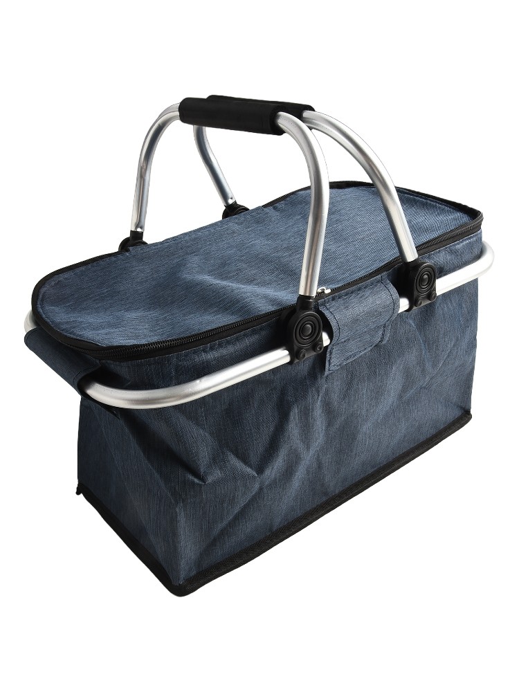 Note Picnic Basket Cooler Bag Storage Basket Aluminum Alloy Frame Black - Picture 30 of 35