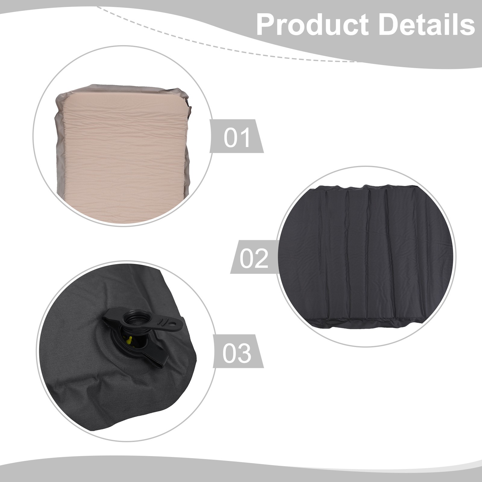Almohada de esponja autoinflable para camping cabeza de liberación de presión diseño compacto - Imagen 15 de 32