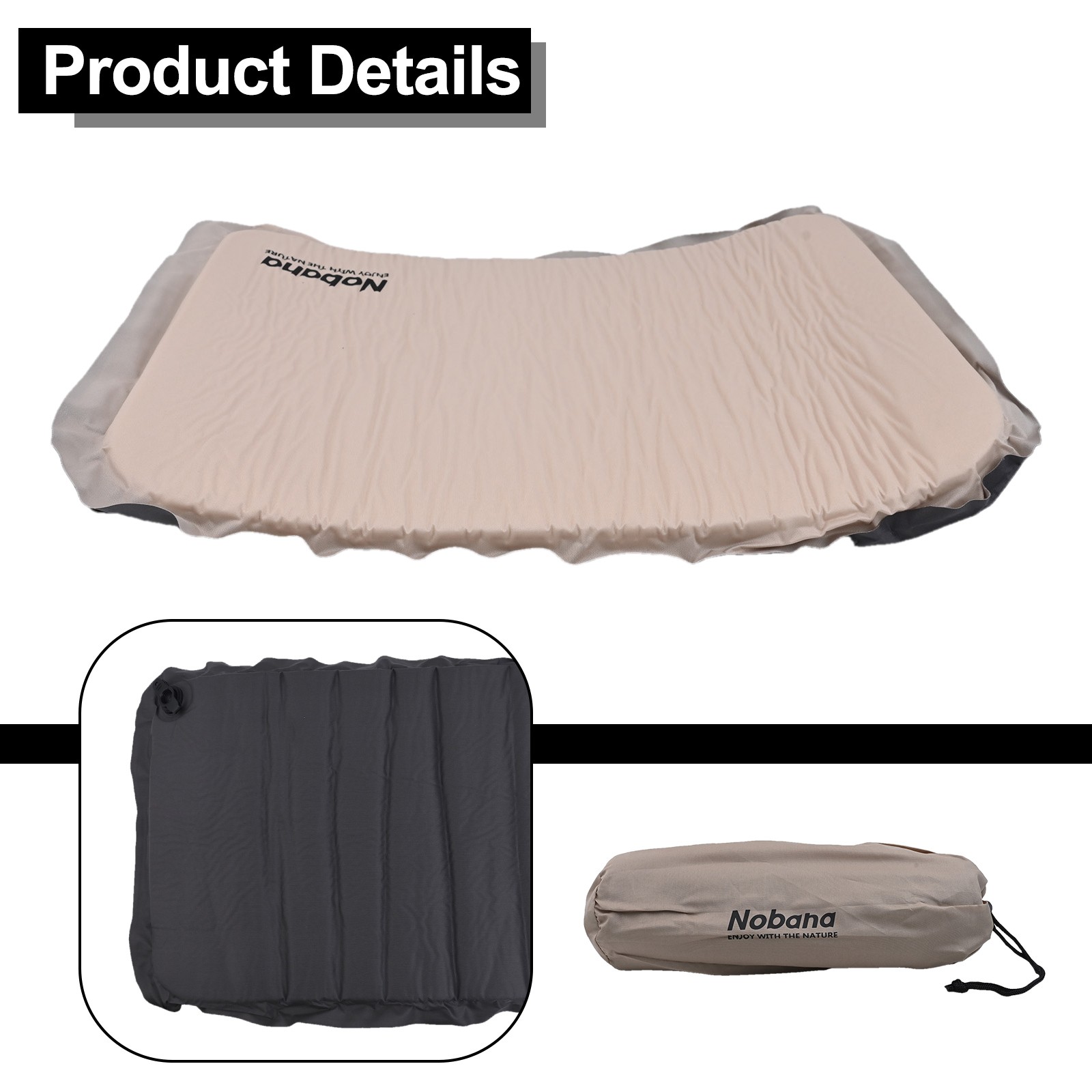 Almohada de esponja autoinflable para camping cabeza de liberación de presión diseño compacto - Imagen 13 de 32