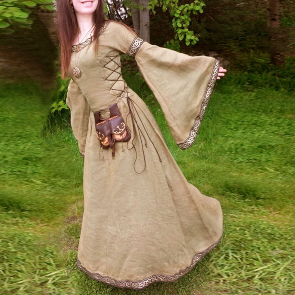 Long Sleeve Women Renaissance Dress Gothic Style for Performance Events - Picture 16 of 18