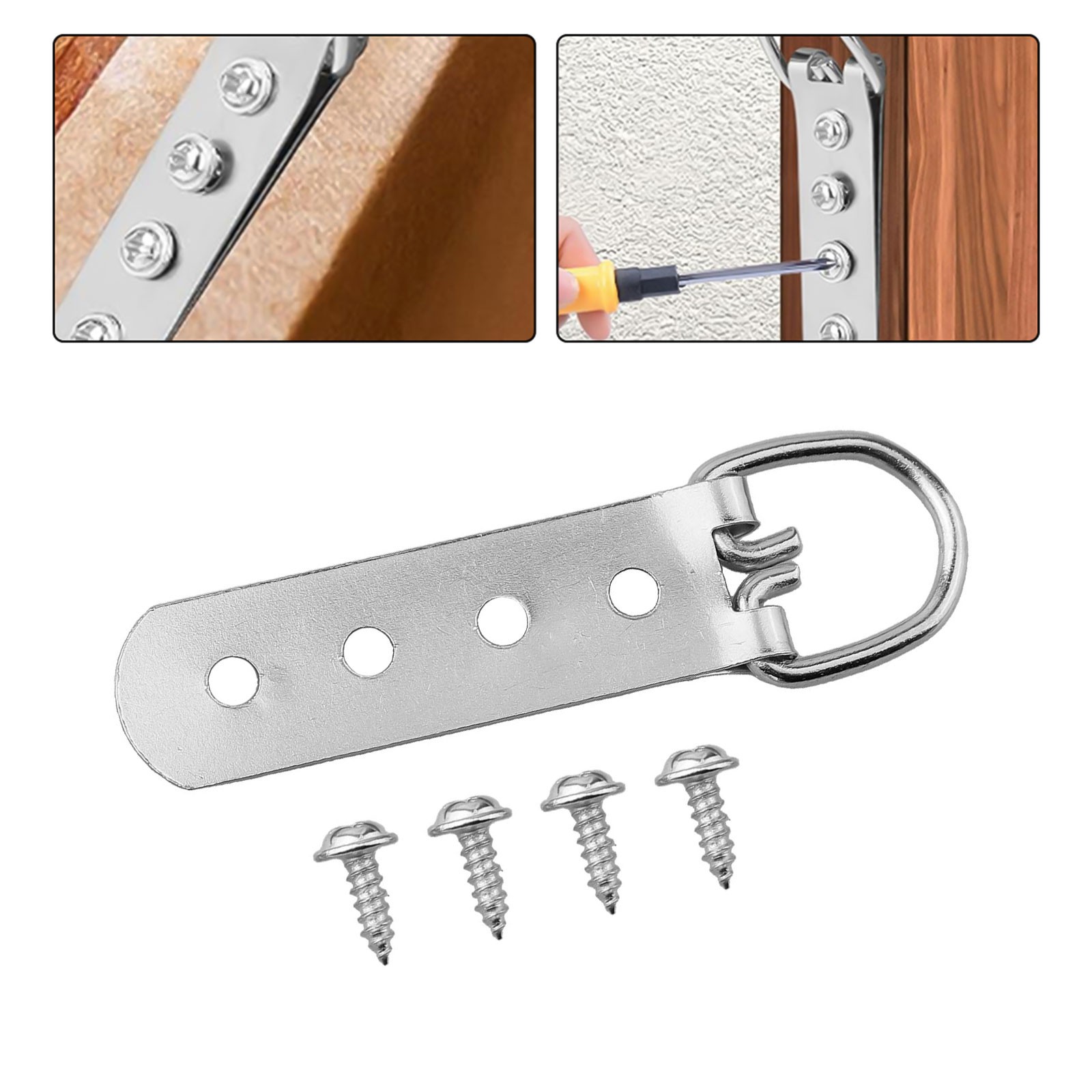 Robuste D Ringe Bilderaufhänger mit Edelstahlschrauben für einfachen Aufbau - Bild 15 von 44