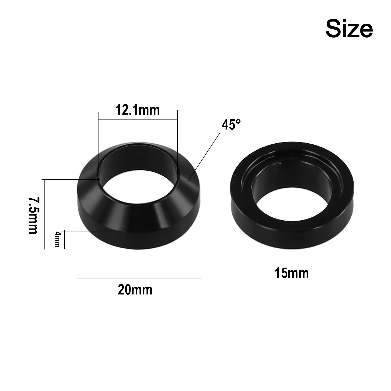 Thru Axle Washer Bicycle Aluminum Alloy Bicycle M12x3/7.5mm M15x0.2/5mm - Picture 36 of 46