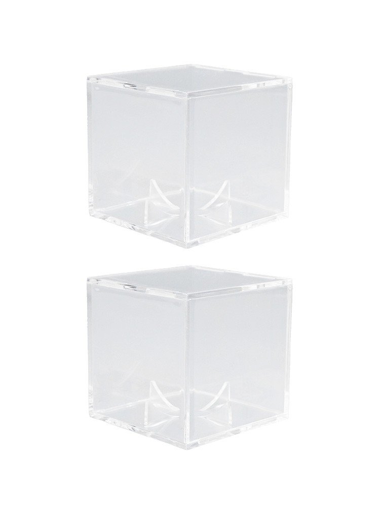 Vitrine Acrylique Pour Baseball – Cube 8x8x8 Cm Avec Base En Bois, Présentation De Balle Ou Souvenir, Empilable
