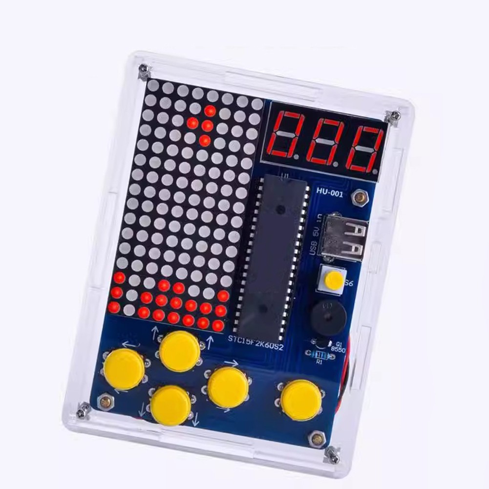 Kit De Soudure Console De Jeu Portable - 4 Jeux Classiques - Luminosité Réglable Et Musique - Cadeau DIY