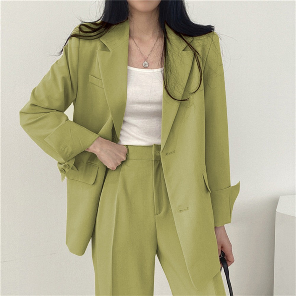 Fashionable Women's Long Sleeve Blazer and Pants Set for Spring Autumn - Picture 13 of 30