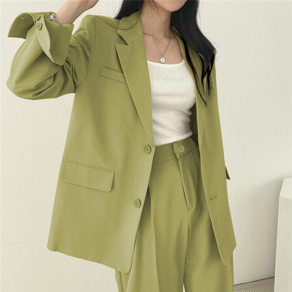 Fashionable Women's Long Sleeve Blazer and Pants Set for Spring Autumn - Picture 15 of 30