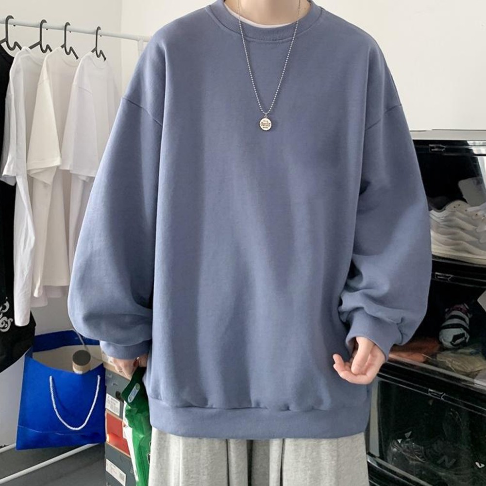 Mens Athletic Long Sleeve Crew Neck Pullover Sweatshirt for Casual Wear - Picture 24 of 28