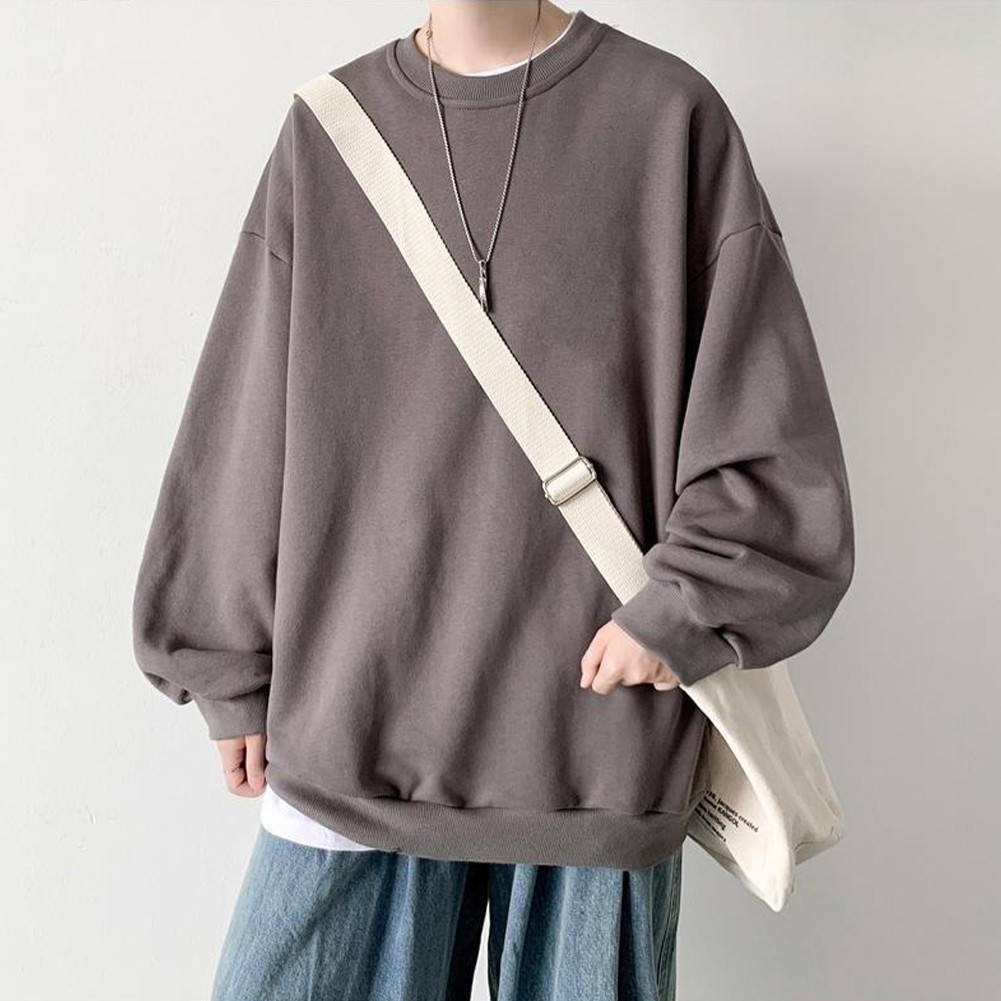 Mens Athletic Long Sleeve Crew Neck Pullover Sweatshirt for Casual Wear - Picture 17 of 28