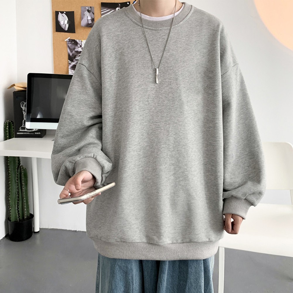 Mens Athletic Long Sleeve Crew Neck Pullover Sweatshirt for Casual Wear - Picture 26 of 28