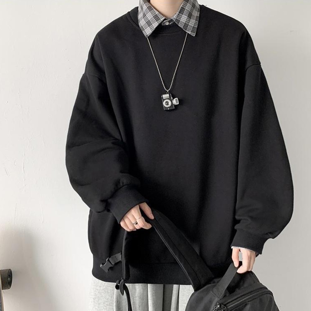 Mens Athletic Long Sleeve Crew Neck Pullover Sweatshirt for Casual Wear - Picture 18 of 28