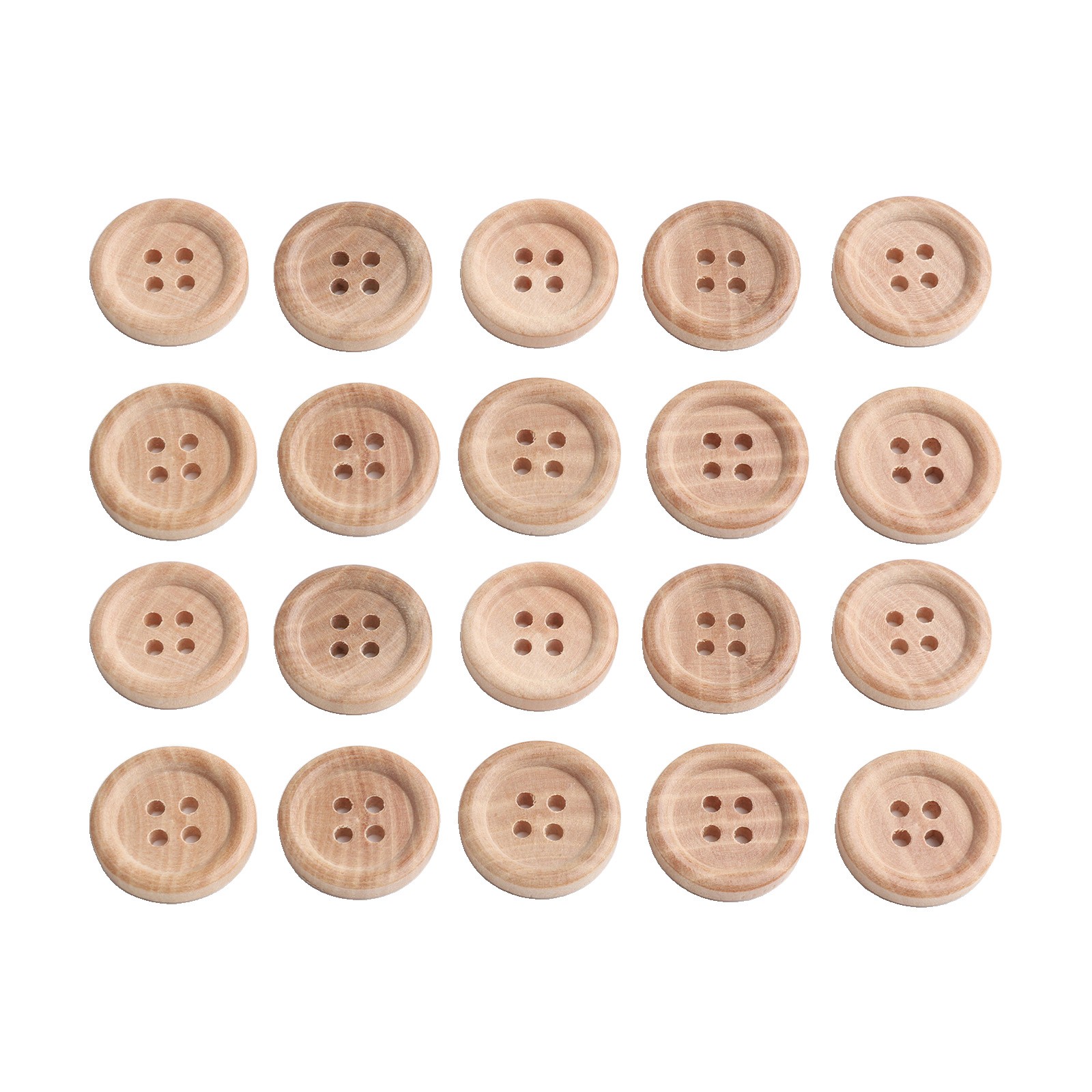 Boutons en bois couleur naturelle tendance multi tailles 20 pièces accessoires vêtement