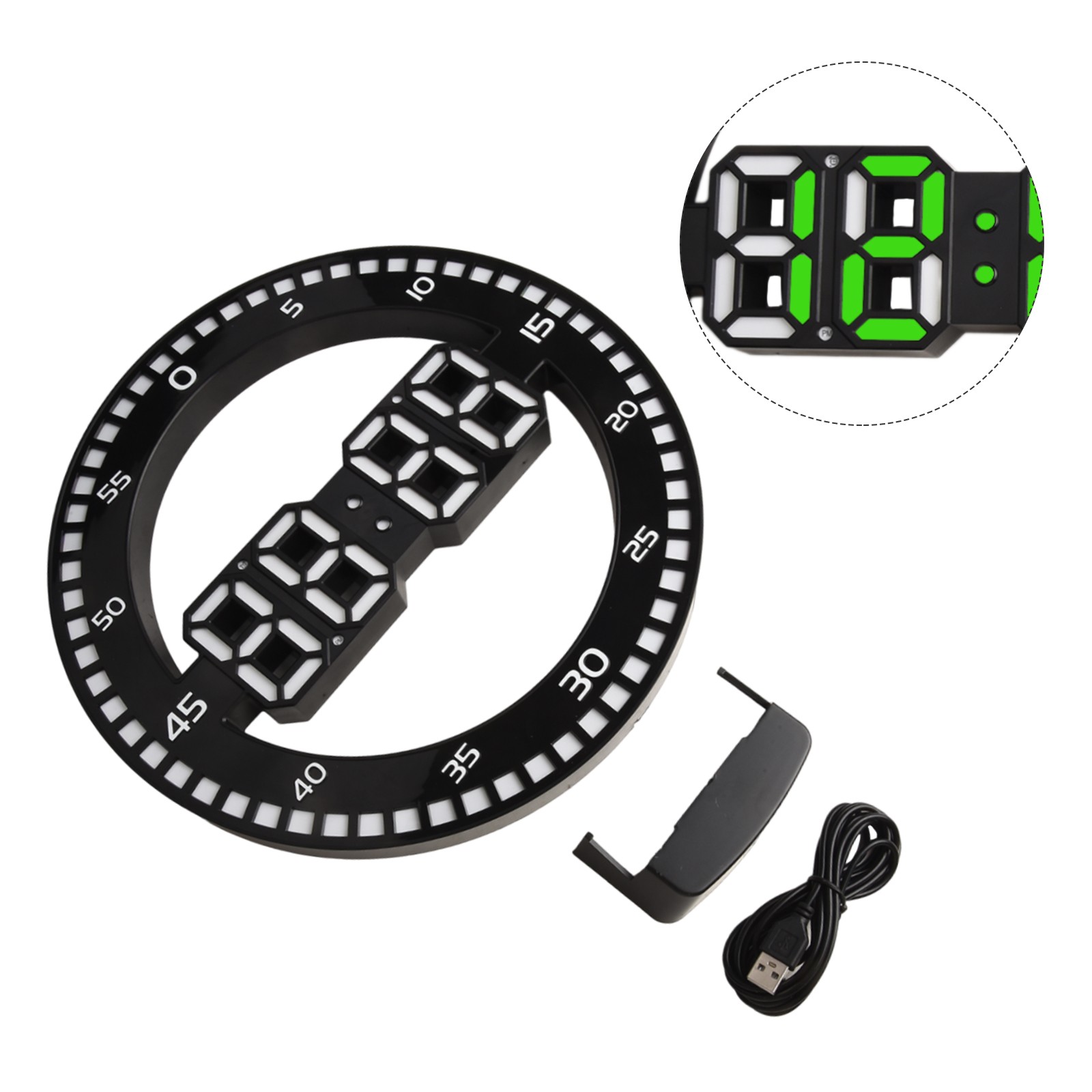 Stylish 12 Inch LED Wall Clock for Classroom Kitchen Gymnasium and More - Picture 19 of 33
