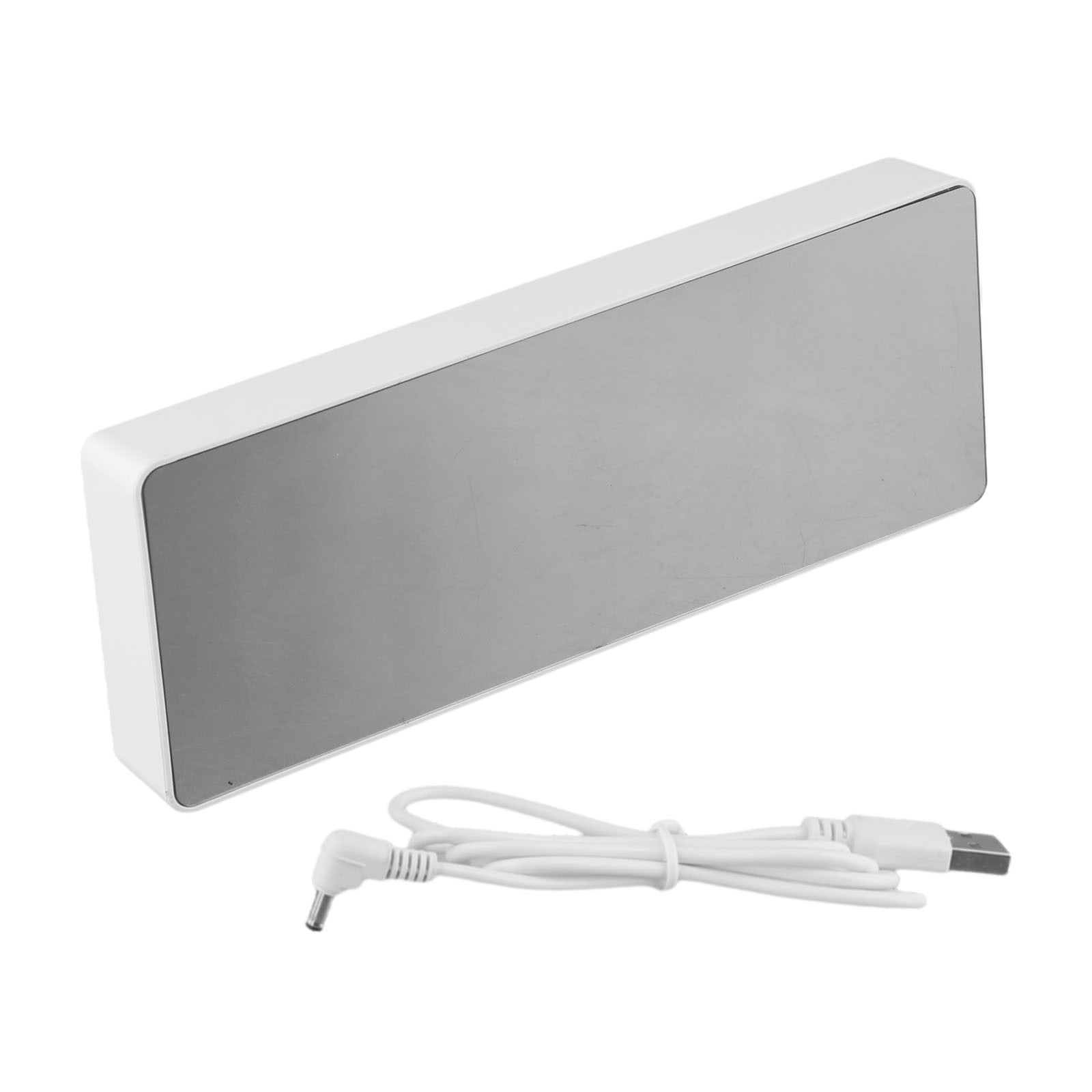 Minimalist White LED Desk Clock with Workday Mode and Silent Operation