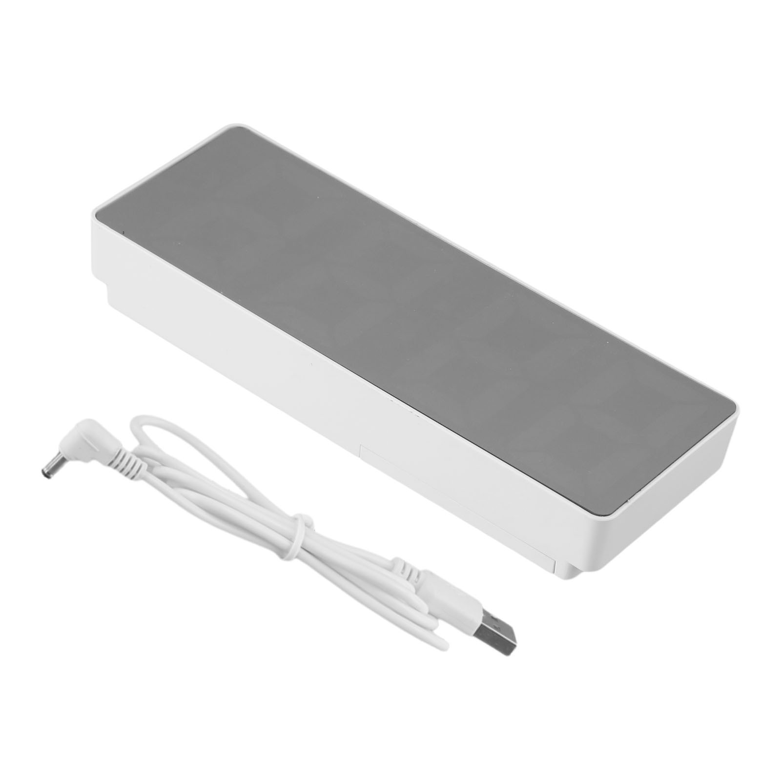 Minimalist White LED Desk Clock with Workday Mode and Silent Operation