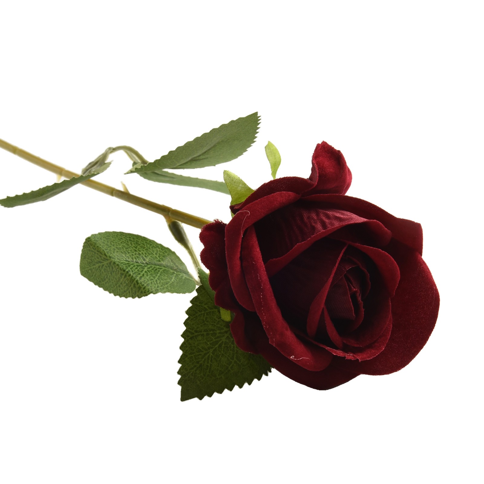 Preciosa rosa artificial con estructura de terciopelo realista para decoración de bodas - Imagen 27 de 37