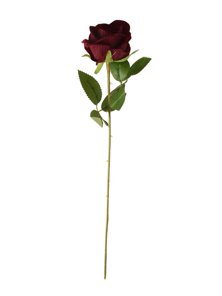 Preciosa rosa artificial con estructura de terciopelo realista para decoración de bodas - Imagen 30 de 37