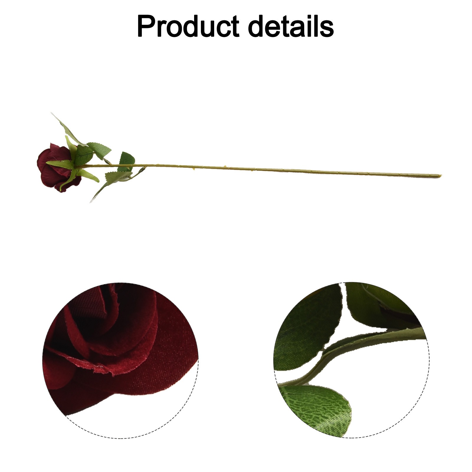 Preciosa rosa artificial con estructura de terciopelo realista para decoración de bodas - Imagen 23 de 37