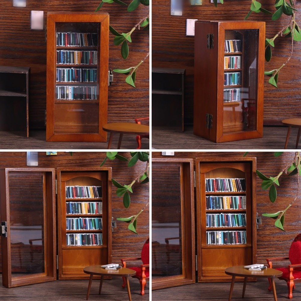 Mini-Bücherregal Mit 400 Kleinen Büchern – Braun, Zur Stressbewältigung & Als Deko