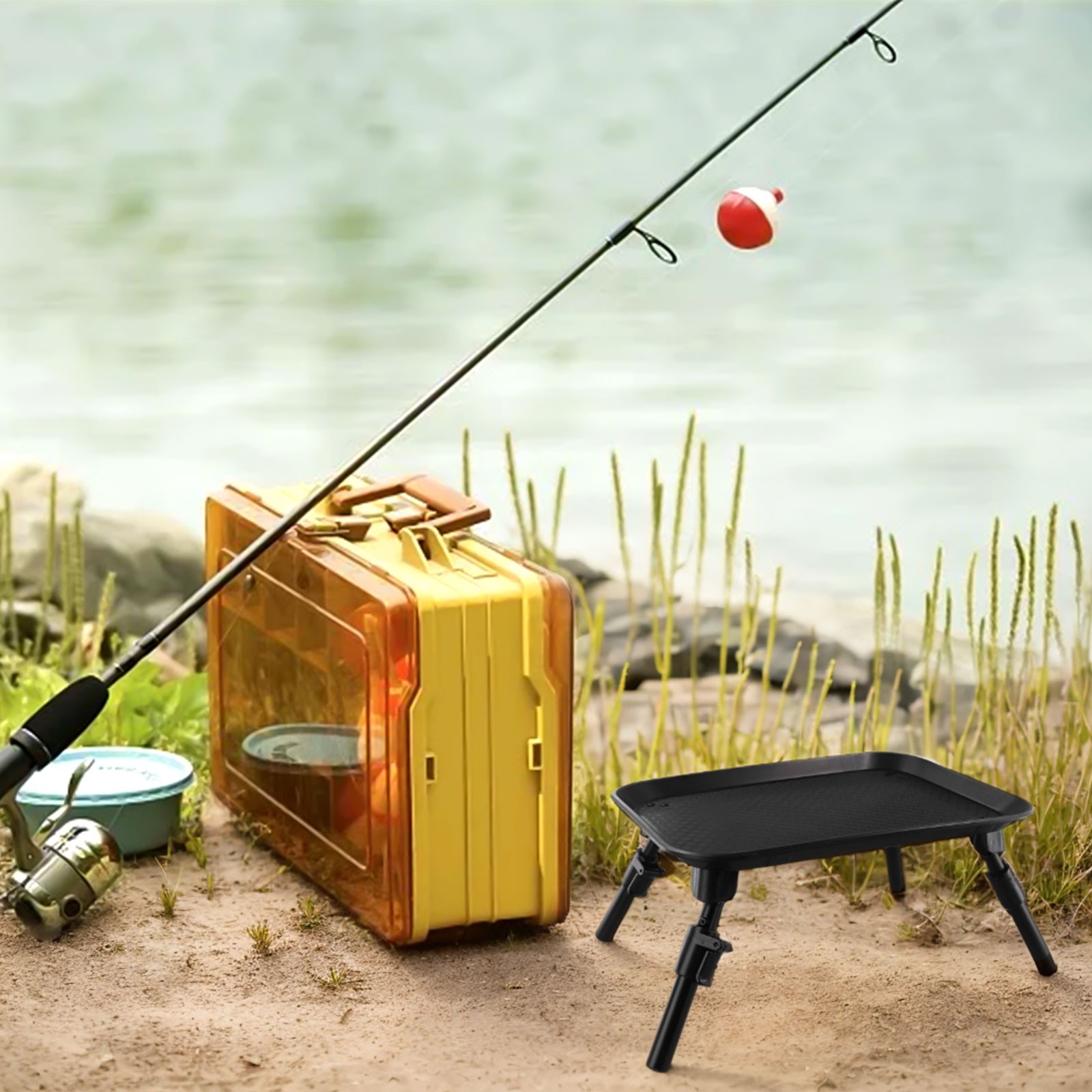Fishing Fillet Table Bait Cutting Board Single Rod Holder Mount Bait Table