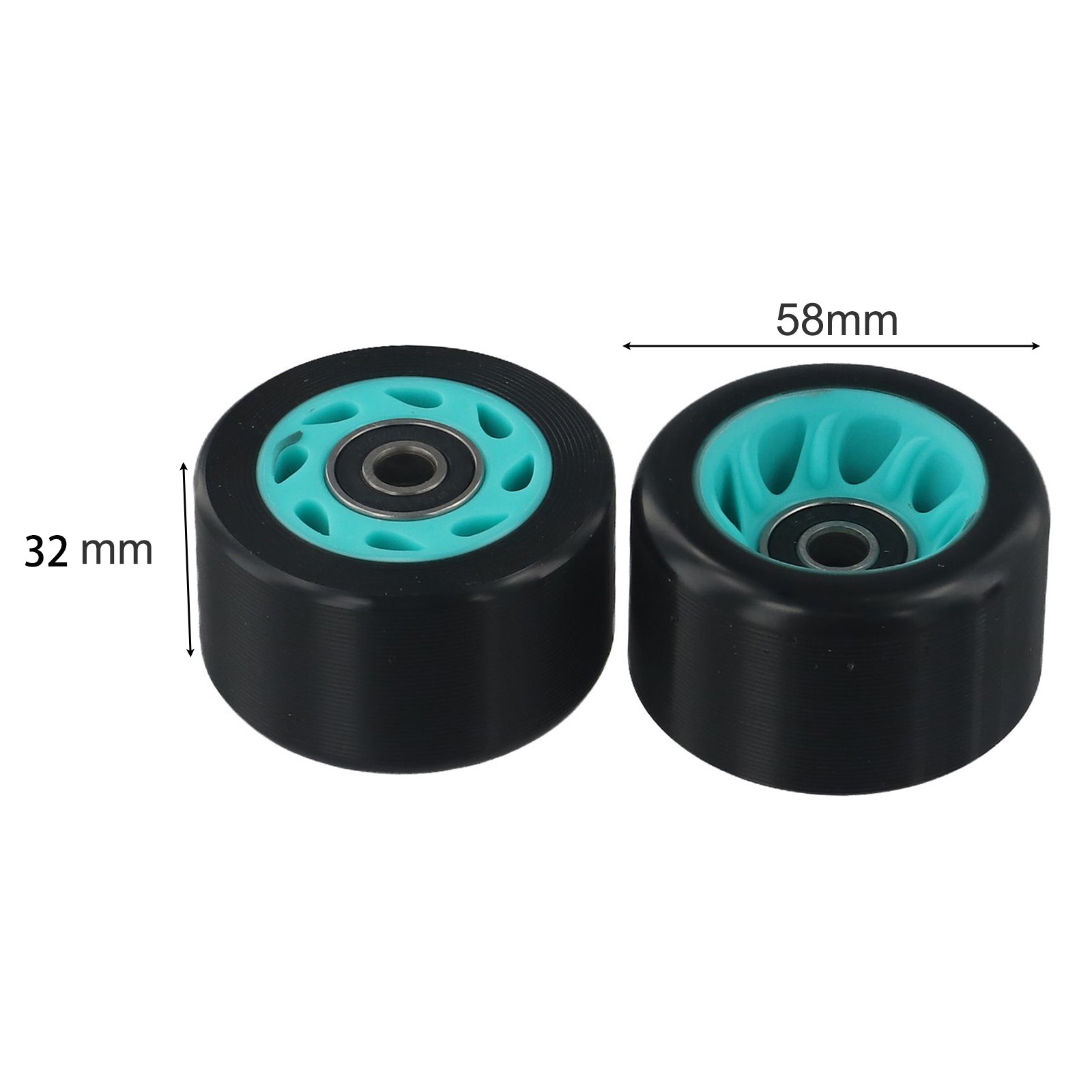 Elastic Polyurethane Roller Skate Wheels for Quad Skateboards Pack of 8 - Produktbild 9