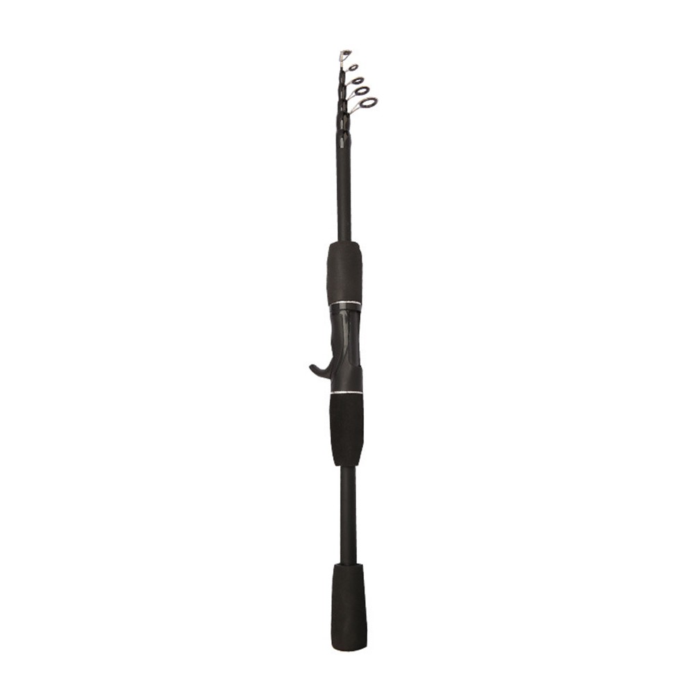 Telescopic Fishing Rod 1 5m 2 1m Carbon Fiber Baitcast Straight Handle
