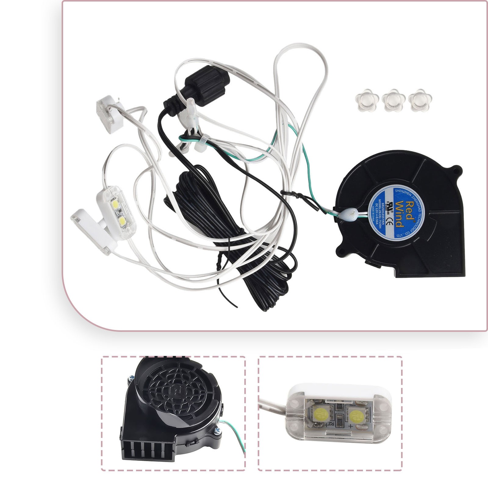 Haz que tu patio brille con un ventilador soplador de 12V de 1 juego y una cadena de luces LED luminosas - Imagen 25 de 32