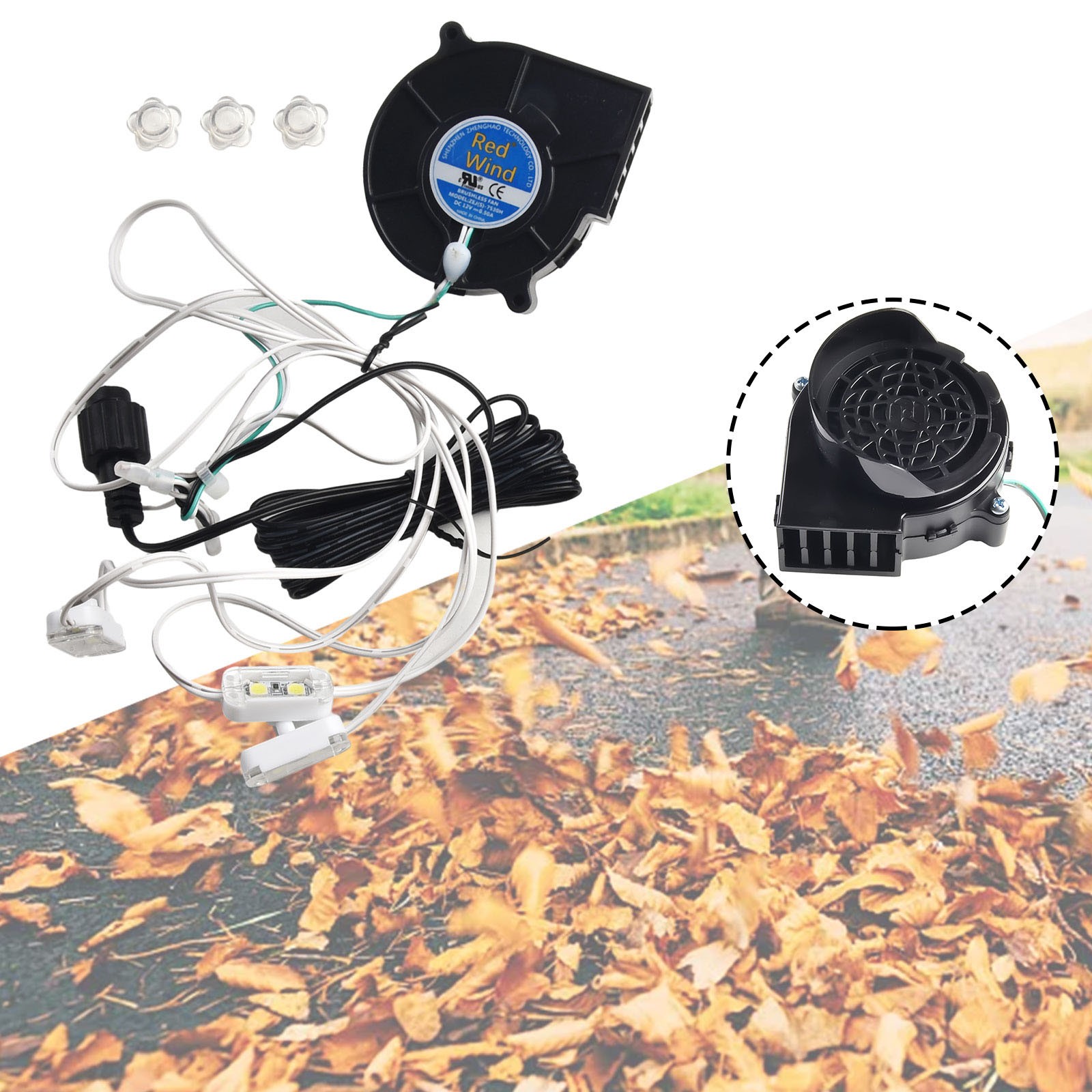 Haz que tu patio brille con un ventilador soplador de 12V de 1 juego y una cadena de luces LED luminosas - Imagen 27 de 32
