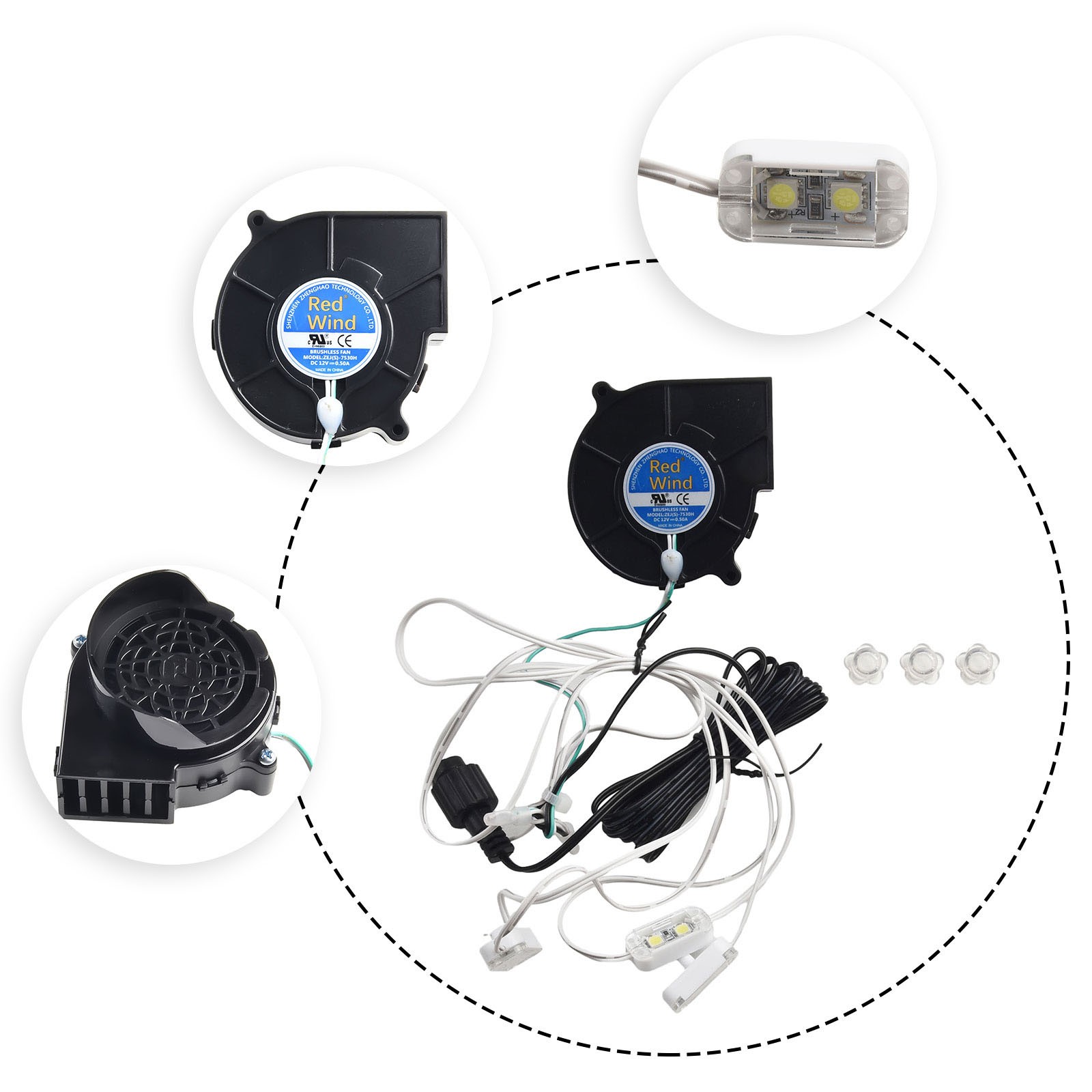 Haz que tu patio brille con un ventilador soplador de 12V de 1 juego y una cadena de luces LED luminosas - Imagen 26 de 32