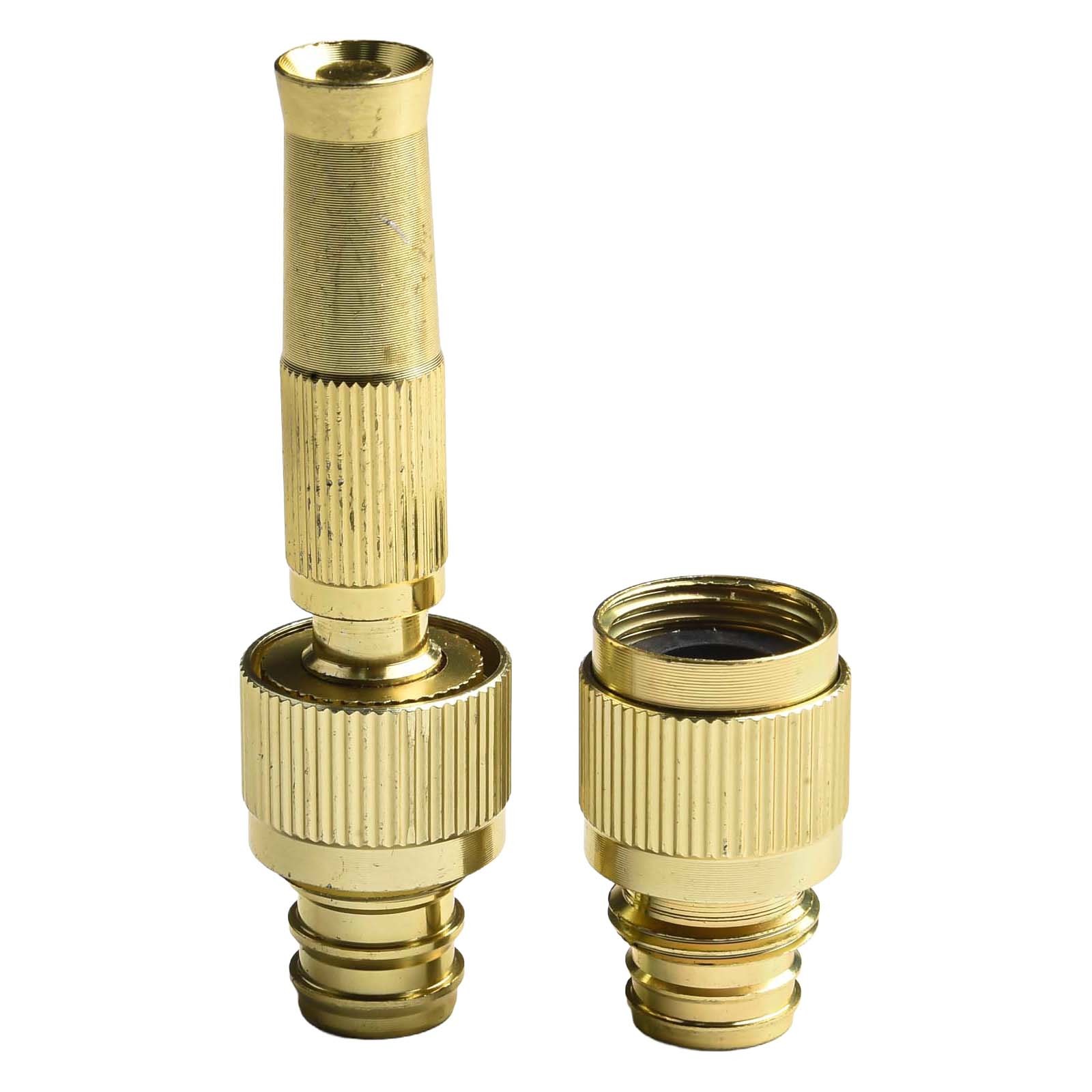 Sprayer Hose Nozzle Aluminum Alloy Direct Injection G1/2 G3/4 Garden Gold
