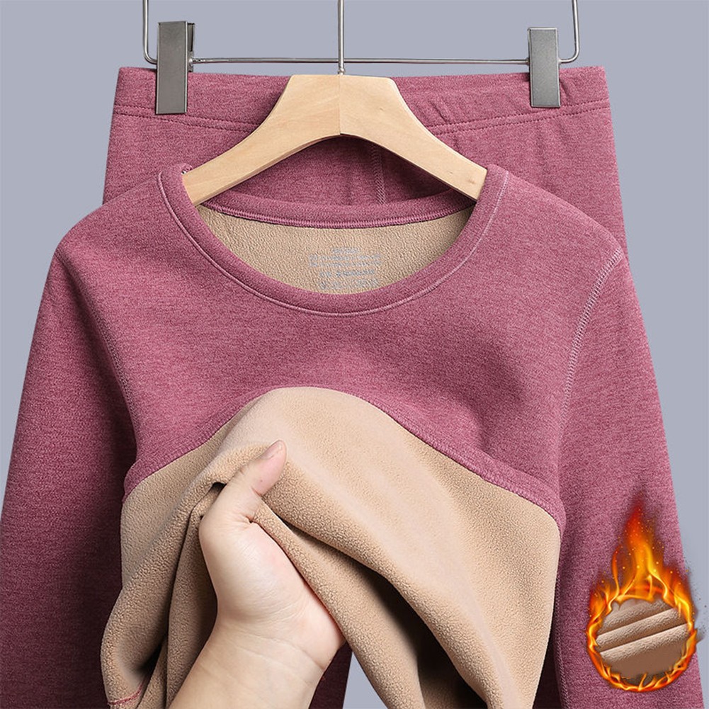 Thickened Winter Thermal Underwear for Men and Women Velvet Top and Pants - Picture 9 of 15